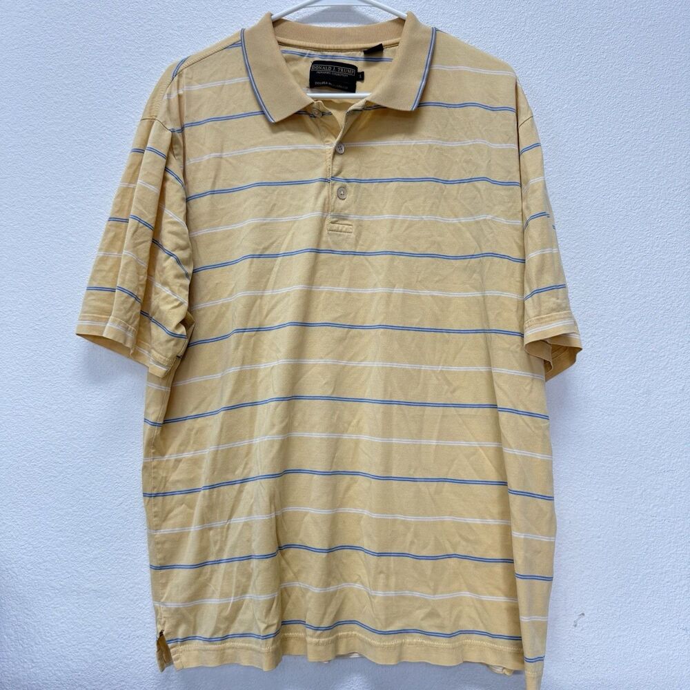DONALD TRUMP SIGNATURE COLLECTION -‎ Golf Polo Shirt Men's Sz Large Yellow NEW